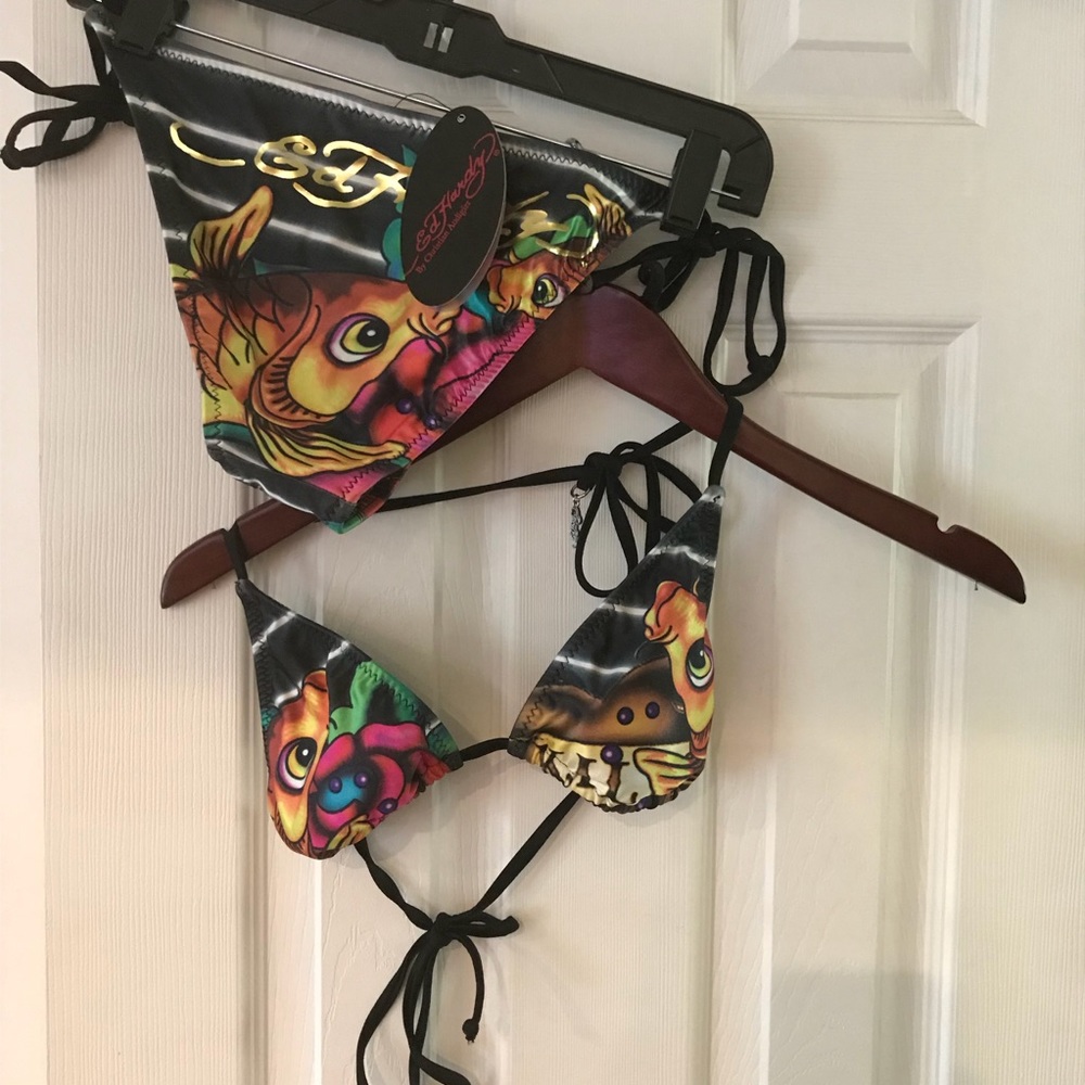 Ed Hardy bikini love kills koi fish small